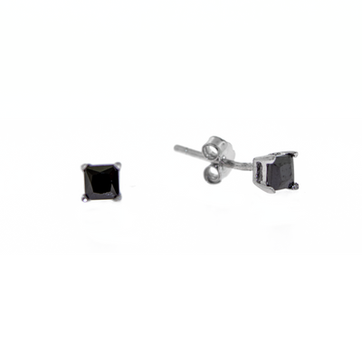 Black Stone - Stud Earrings