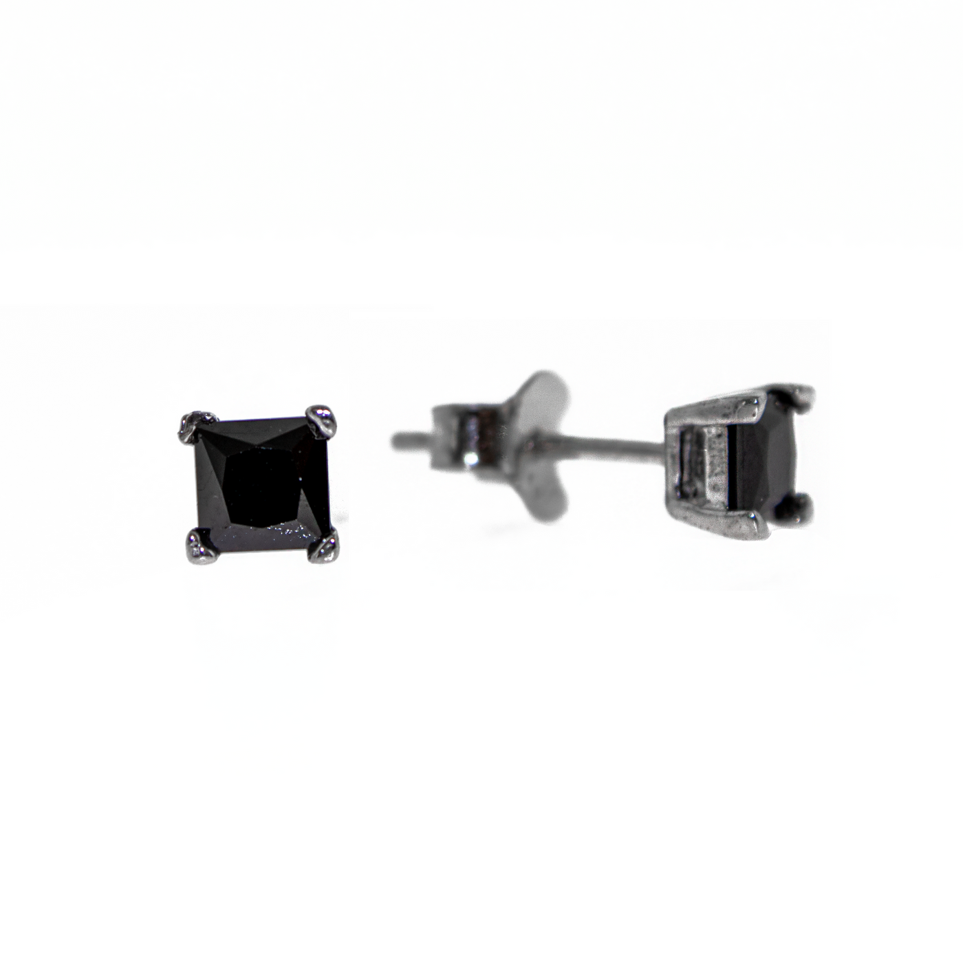 Black Stone - Stud Earrings