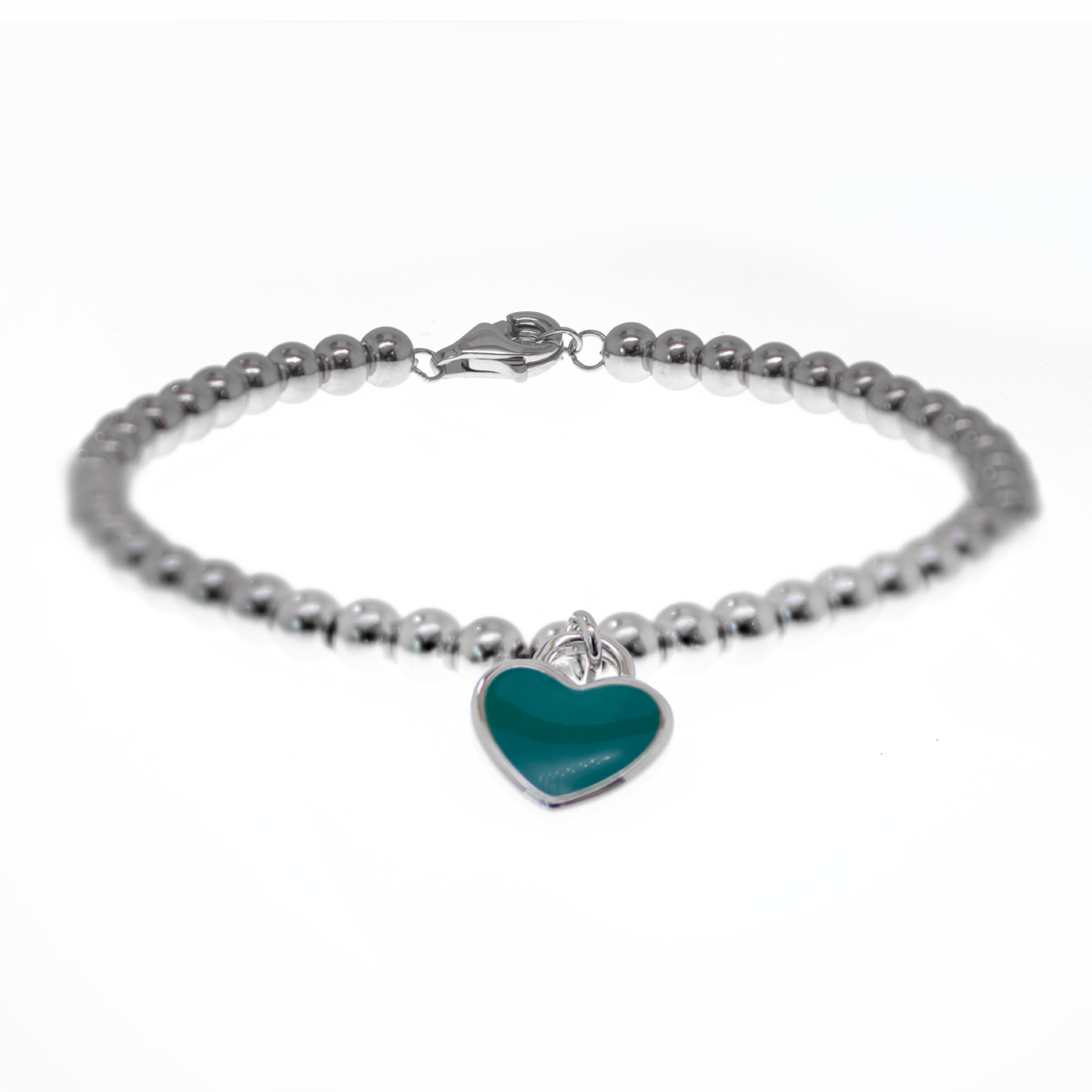 Heart Enamel Bead Bracelet