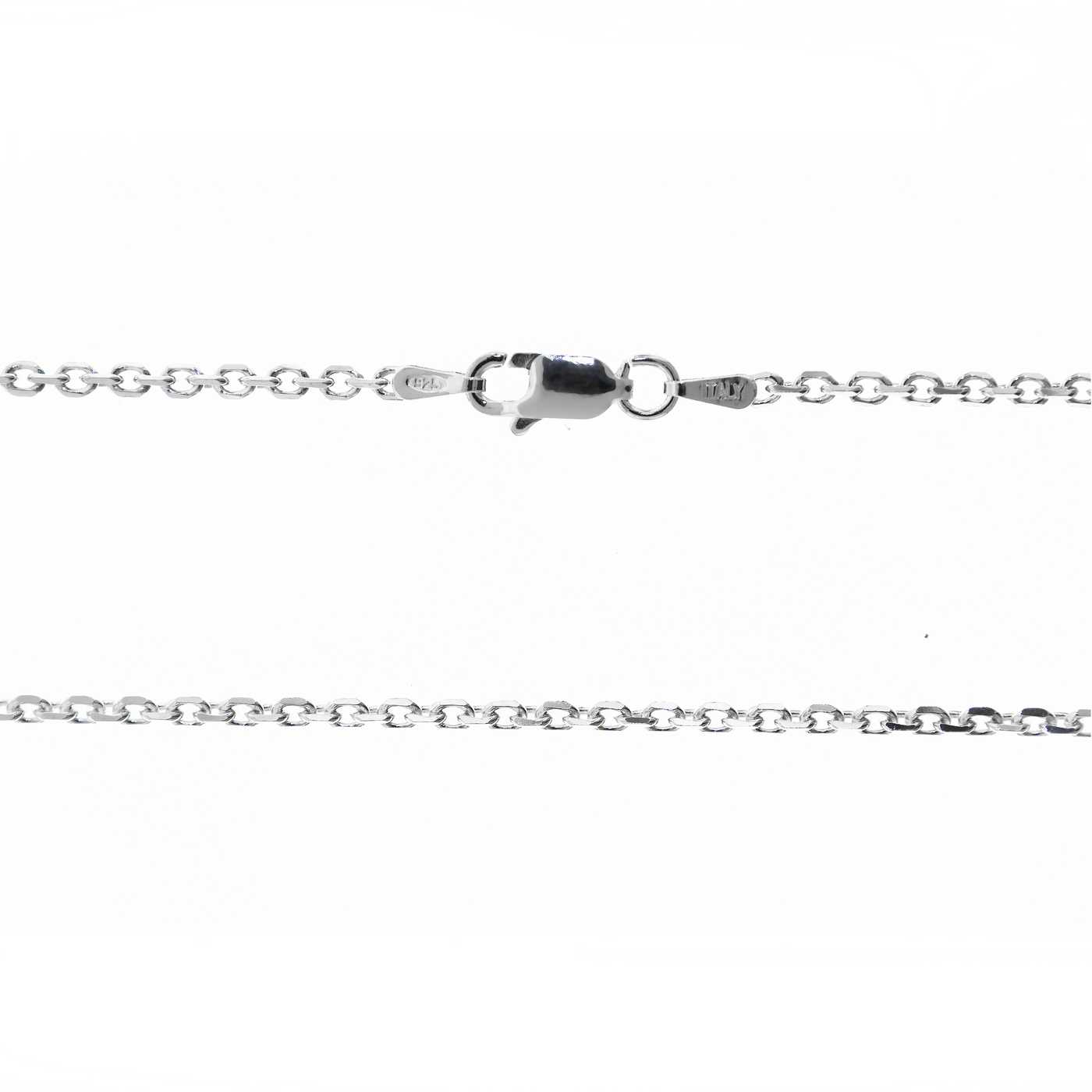 Rhodium Plated Diamond Cut Cable Chain