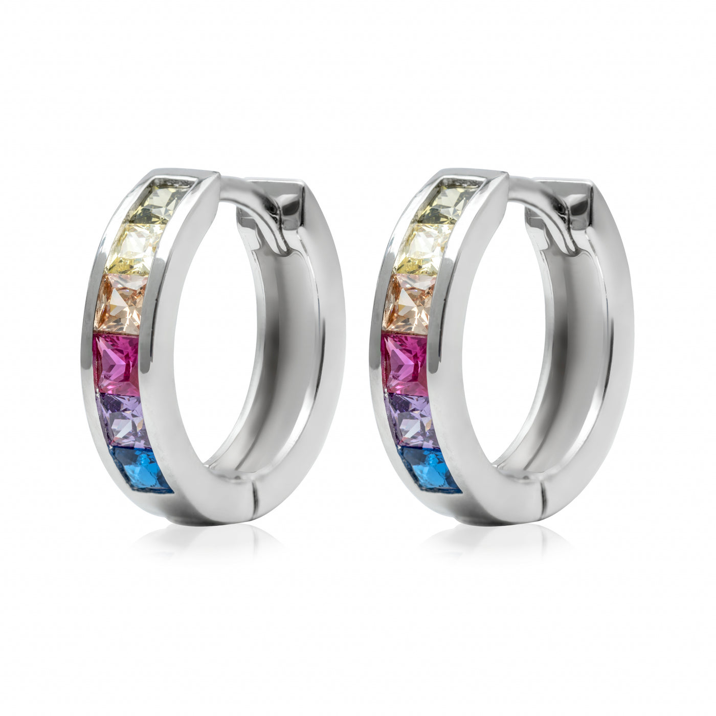 Arc-en-ciel - Boucles d'oreilles Huggie