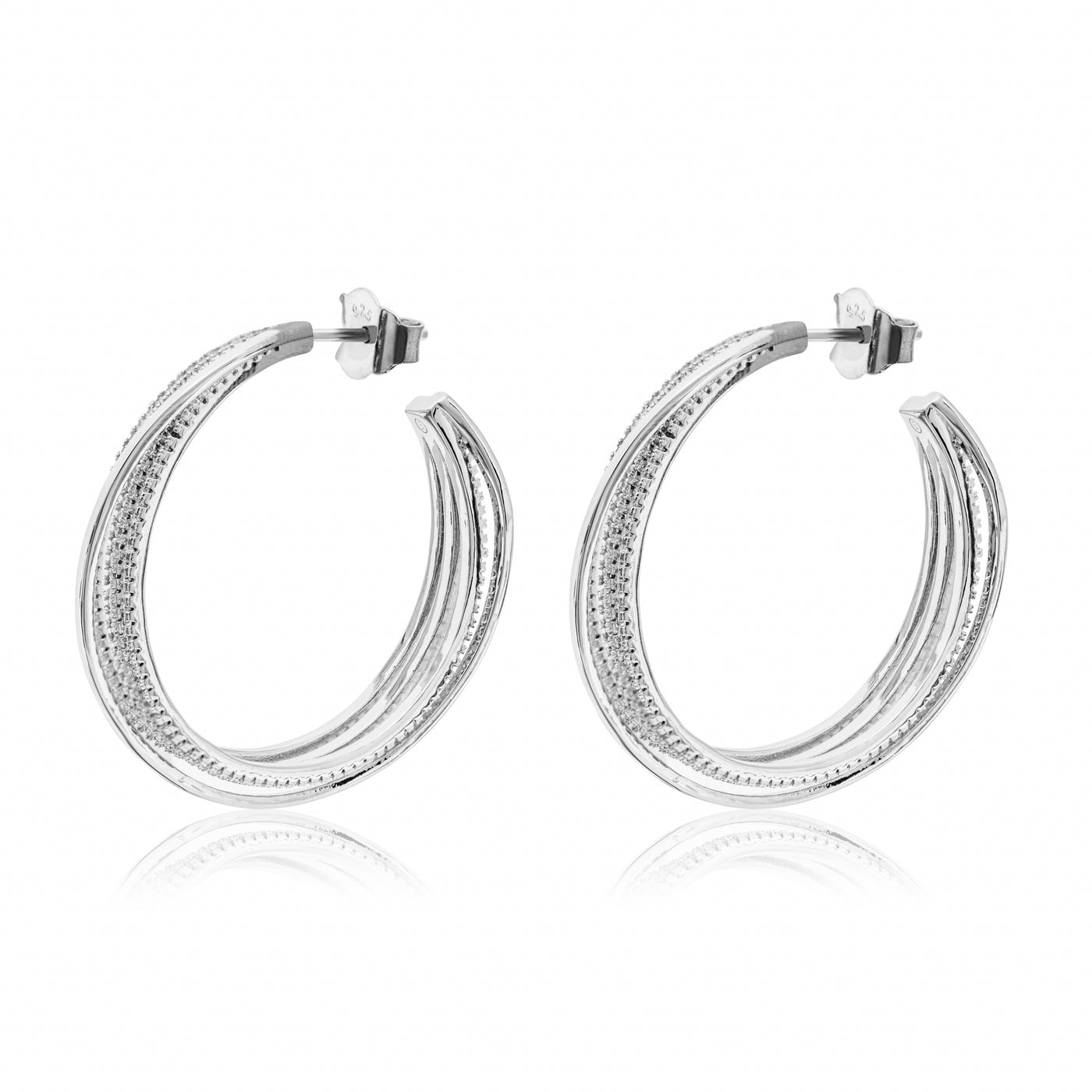 Twisted Silver - Hoop Earrings