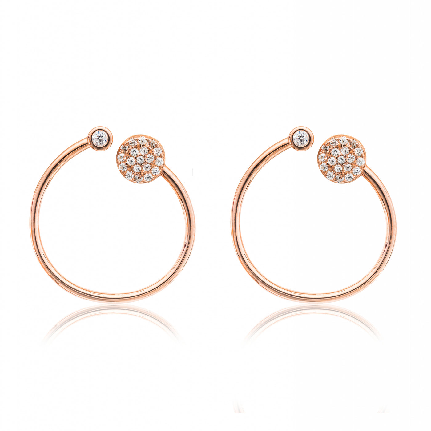 Stoned Circles Rose Gold - Hoops Earrings