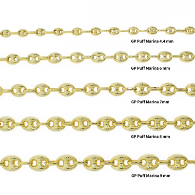 Gold Plated Puff Marina Chain