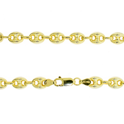 Gold Plated Puff Marina Chain