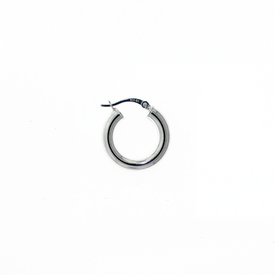 Hoop Earring 4 mm Silver - Rhodium
