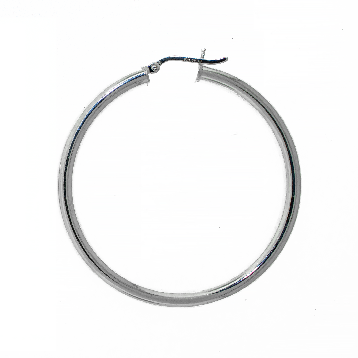Hoop Earring 4 mm Silver - Rhodium