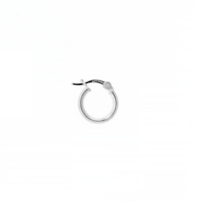 Hoop Earrings 2mm Silver - Rhodium