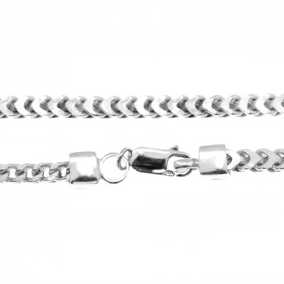 Rhodium Plated Solid Franco Chain