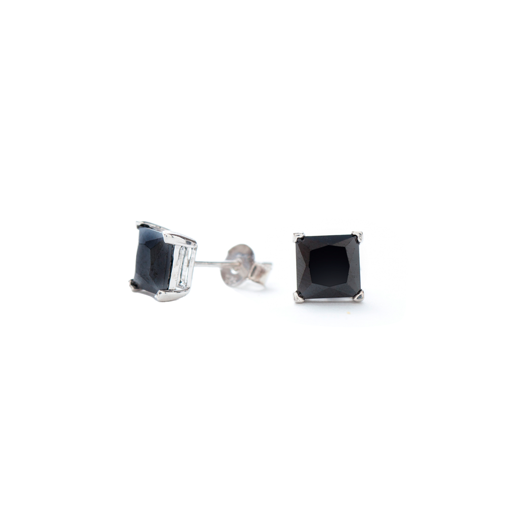 Black Stone - Stud Earrings