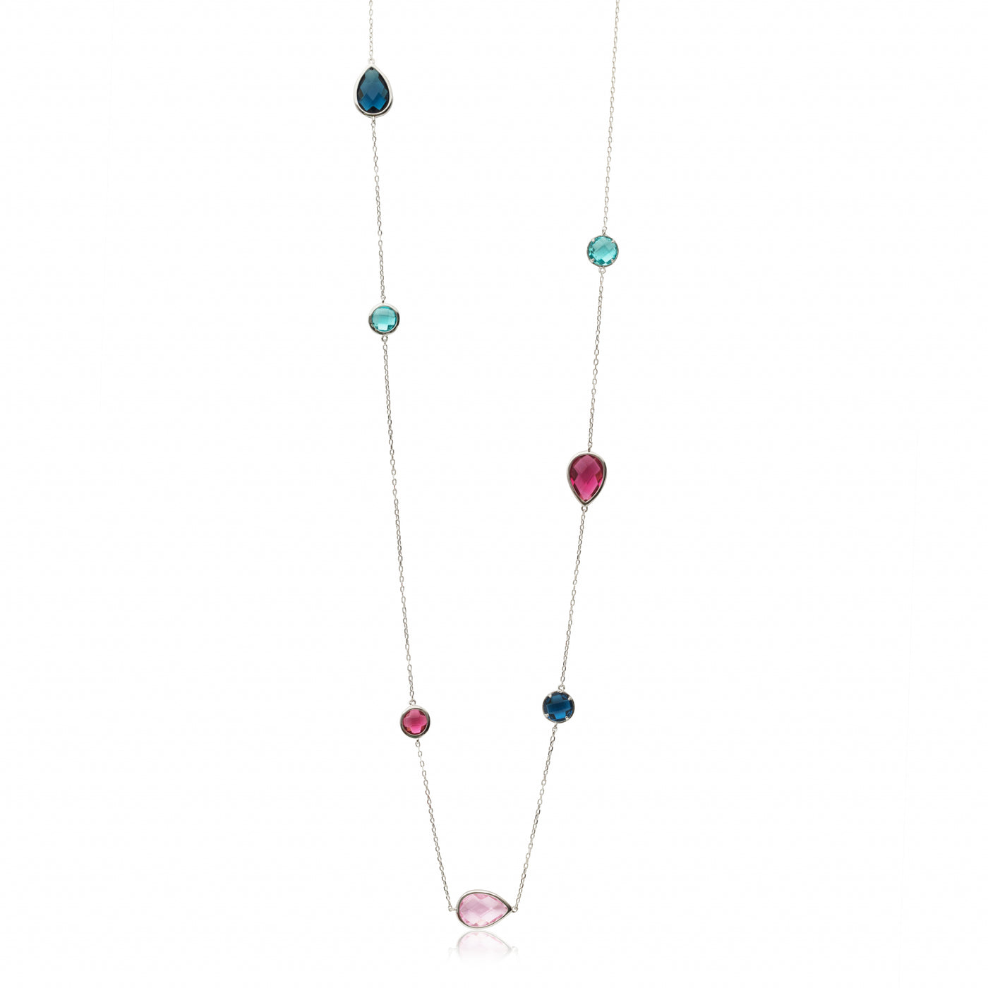 Melia Color Drops Rhodium - Necklace