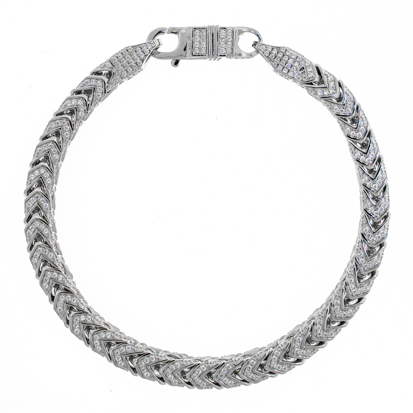 Rhodium Plated CZ Pave Franco - Bracelet