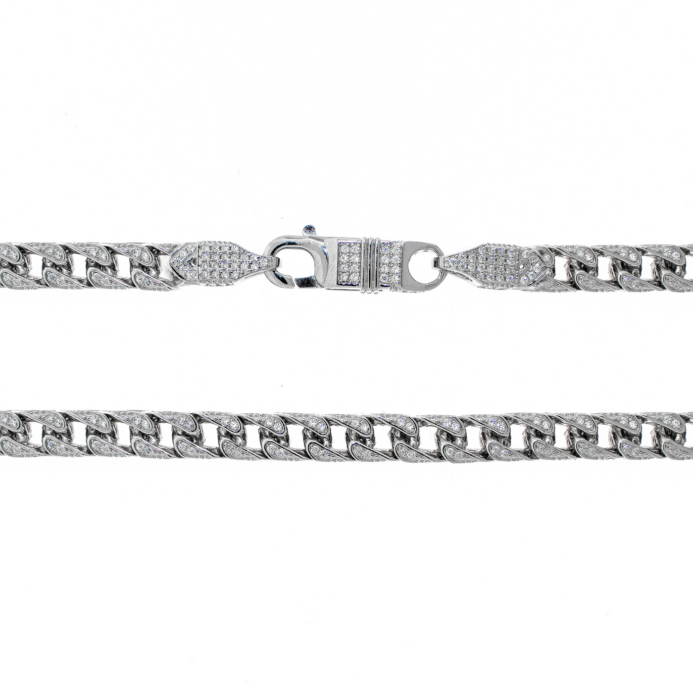 Rhodium Plated CZ Pave Franco - Necklace