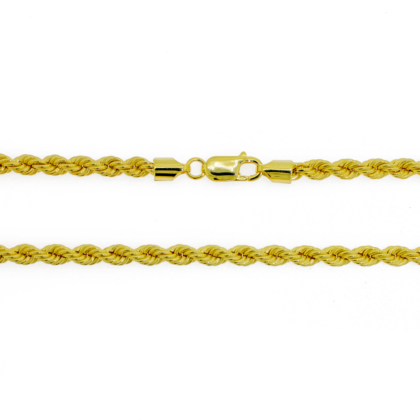 Gold Plated Diamond Cut Rope Chain