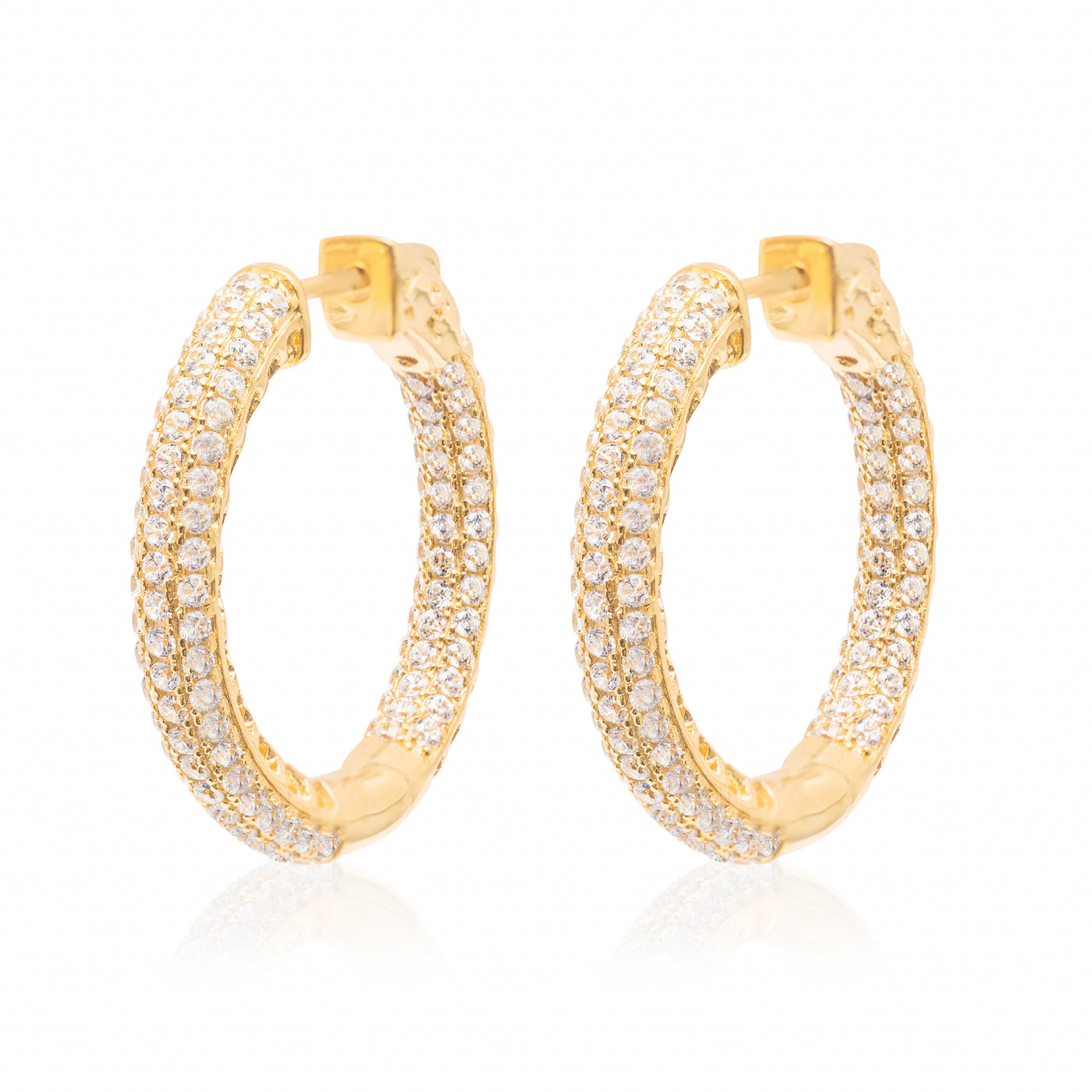 Elise Rounded Complete Gold - Hoop Earrings