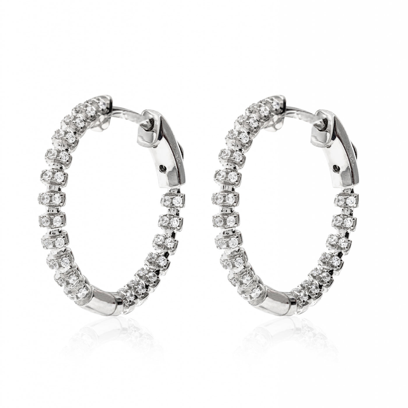 Annette Cobra Pave - Silver Hoops