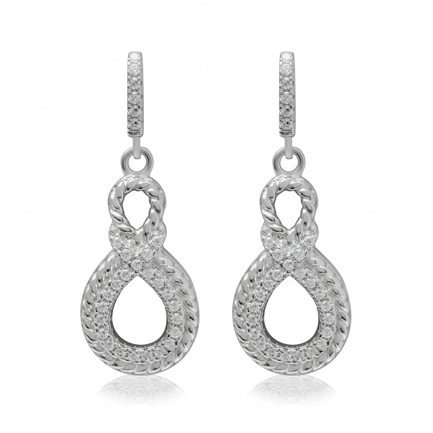 Noeud Argent - Boucles d'oreilles