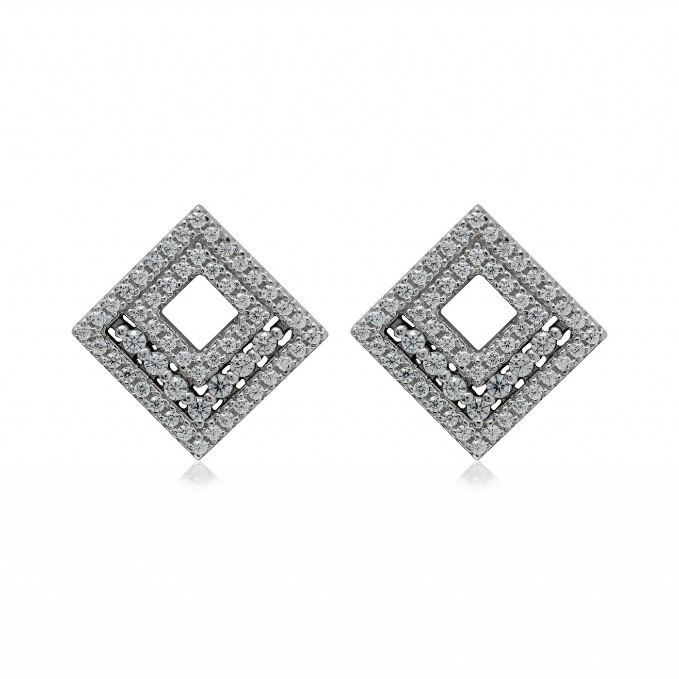 Labyrinth Punched Pave - Earrings