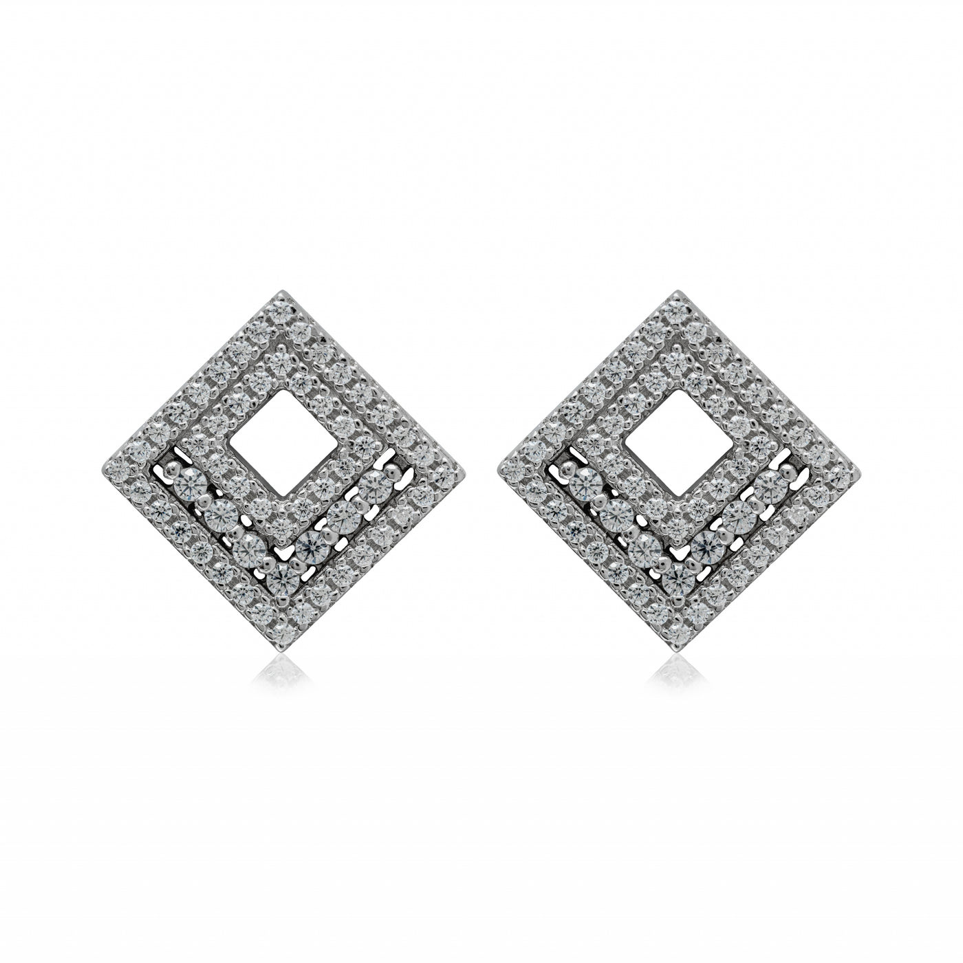 Labyrinth Punched Pave - Boucles d'oreilles