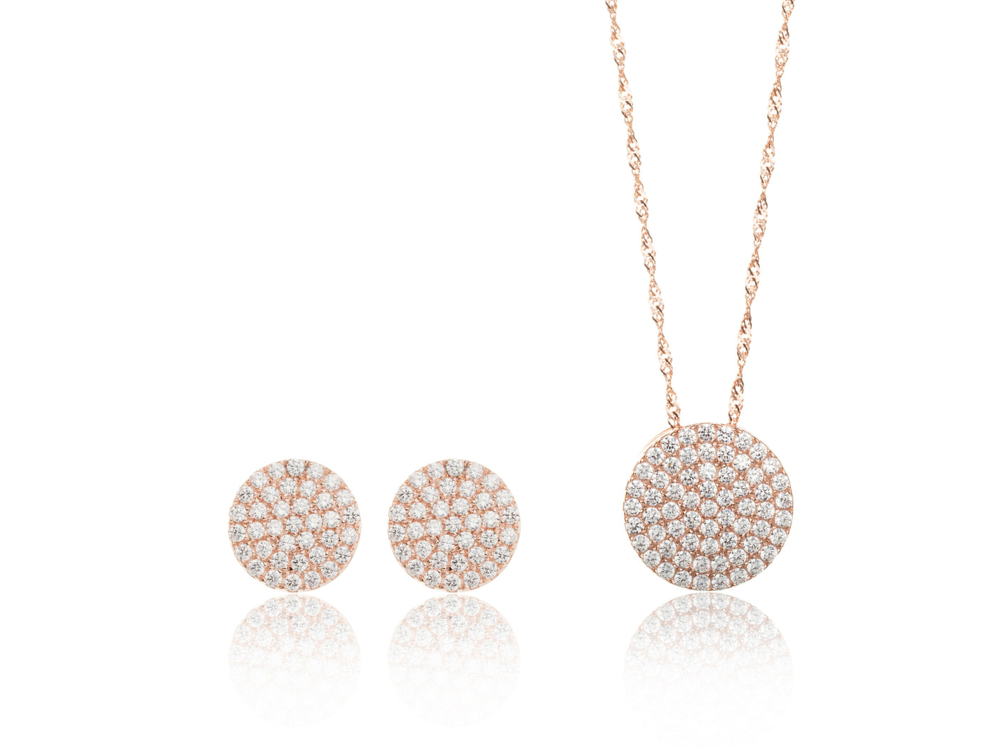 Round Pavé Rose Gold - Set