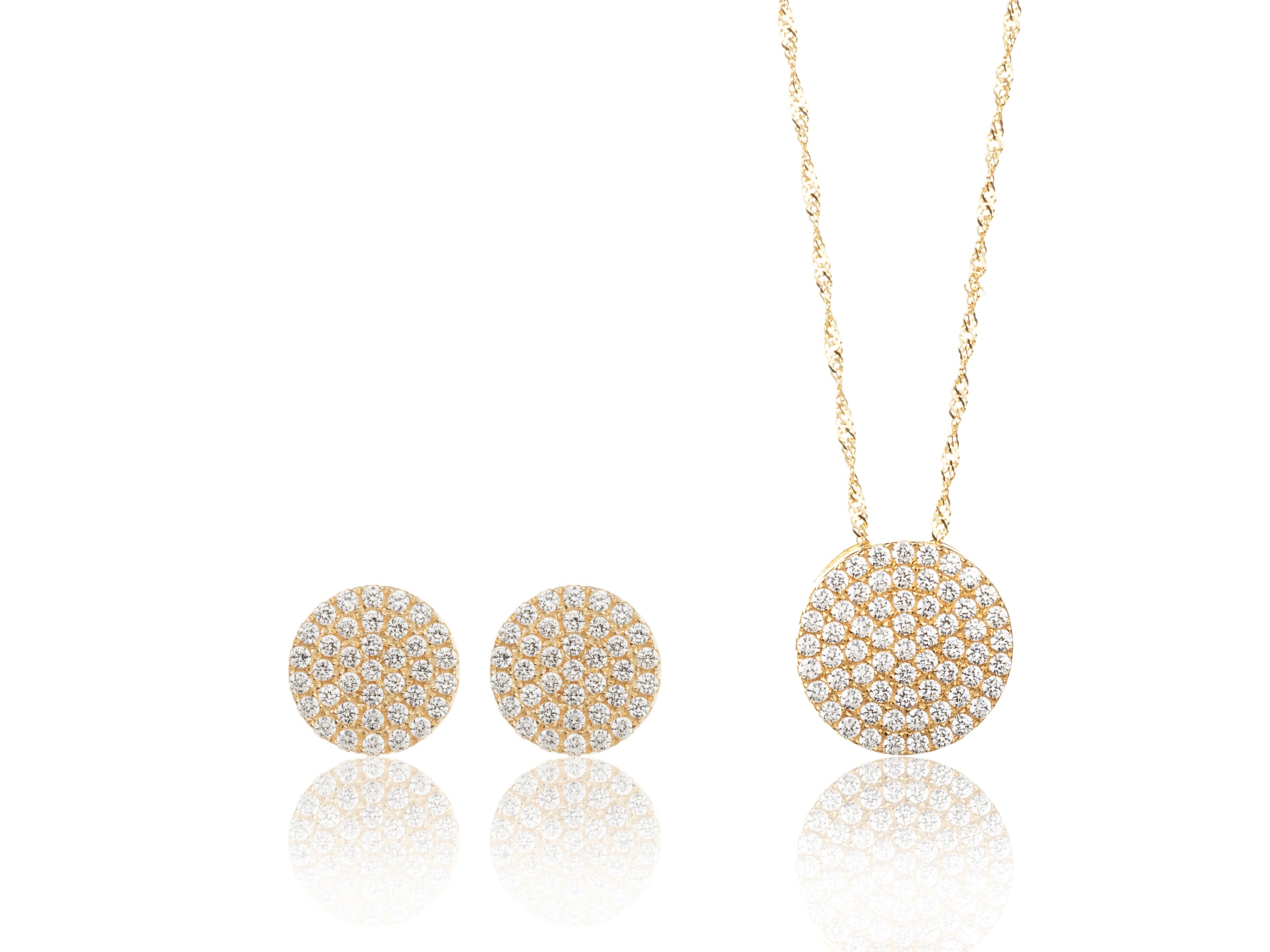 Round Pavé Gold - Set – Silver & Co Jewelry