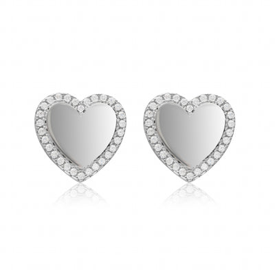 Coeur Whiteout Contour - Boucles d'oreilles