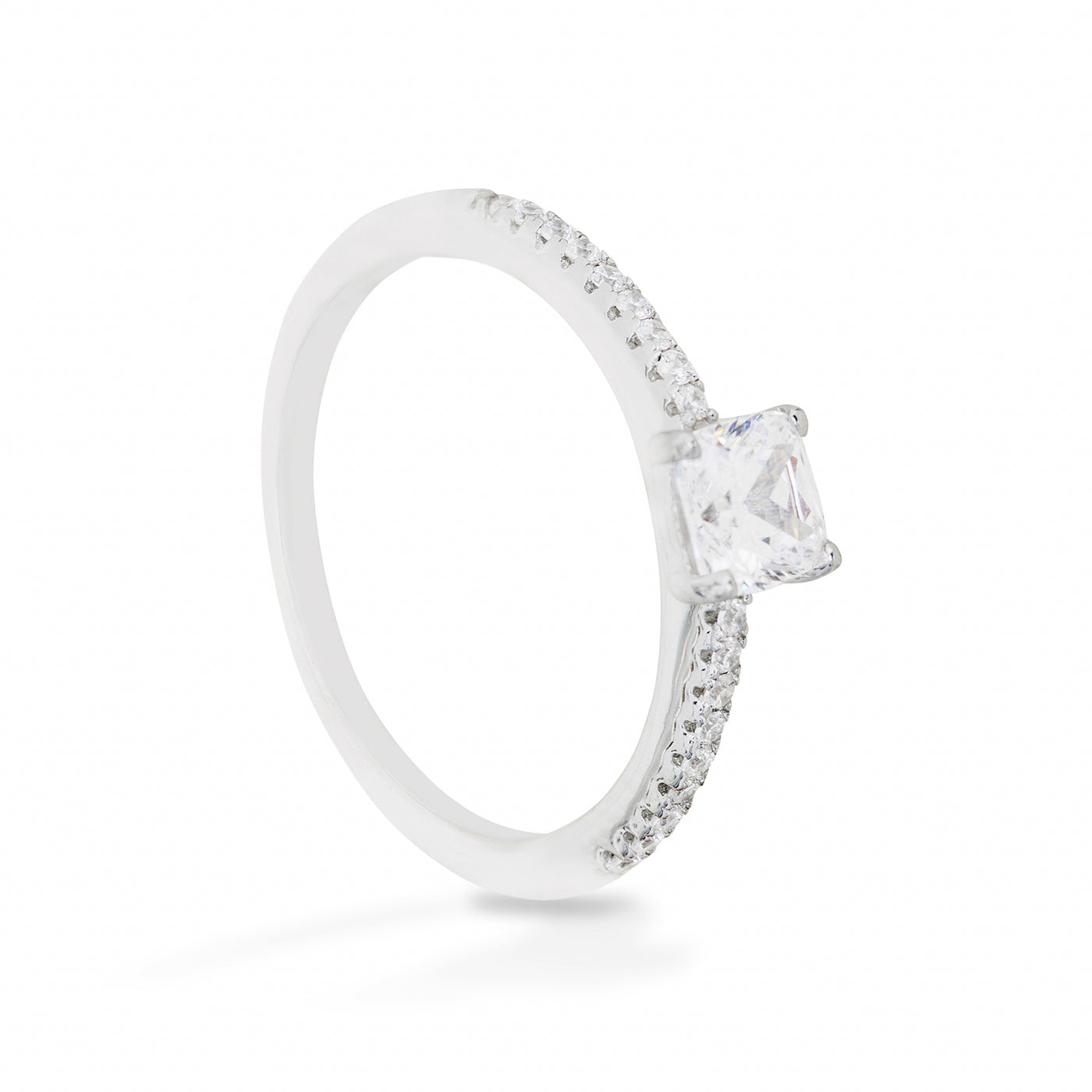Victoire Simple Solitaire Pave - Ring