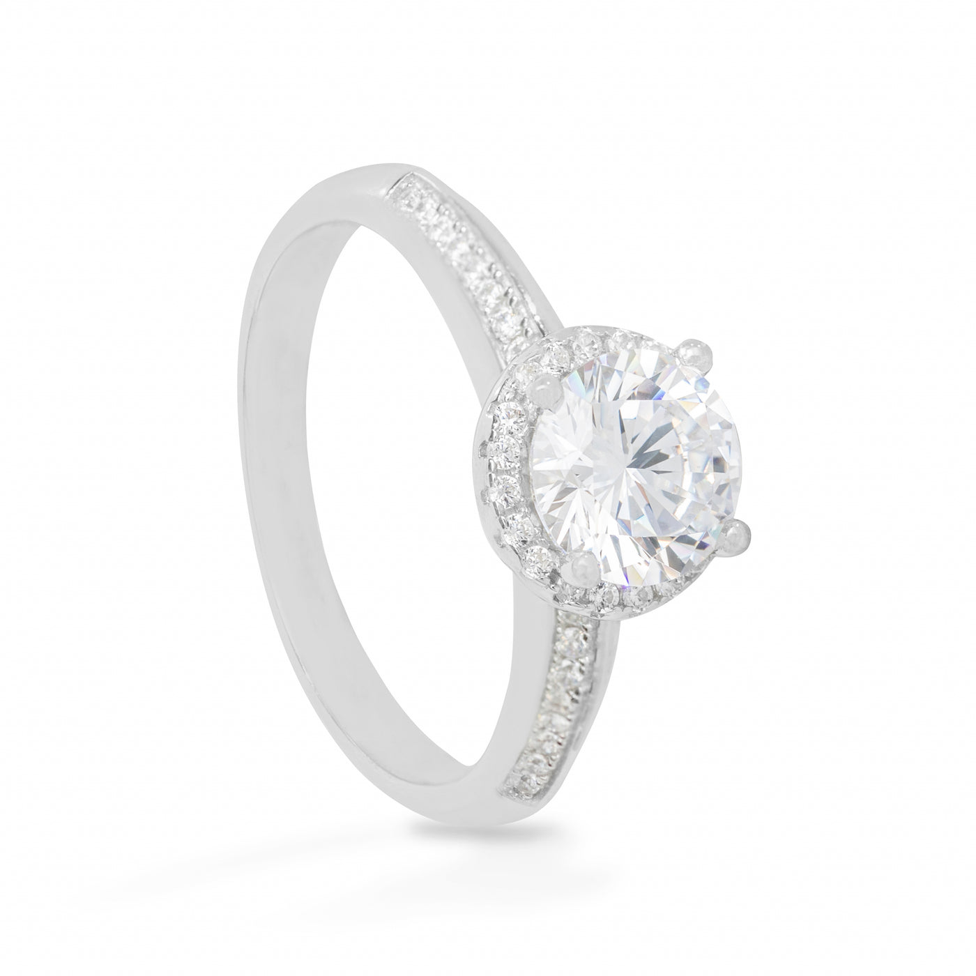 Agathe Channel Solitaire Pavé - Bague