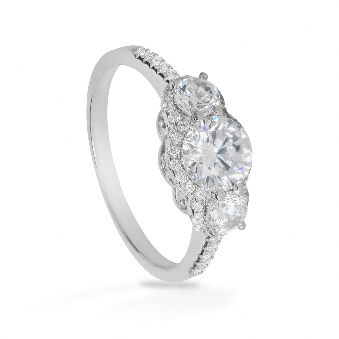 Théa Fleur Solitaire Pave - Ring