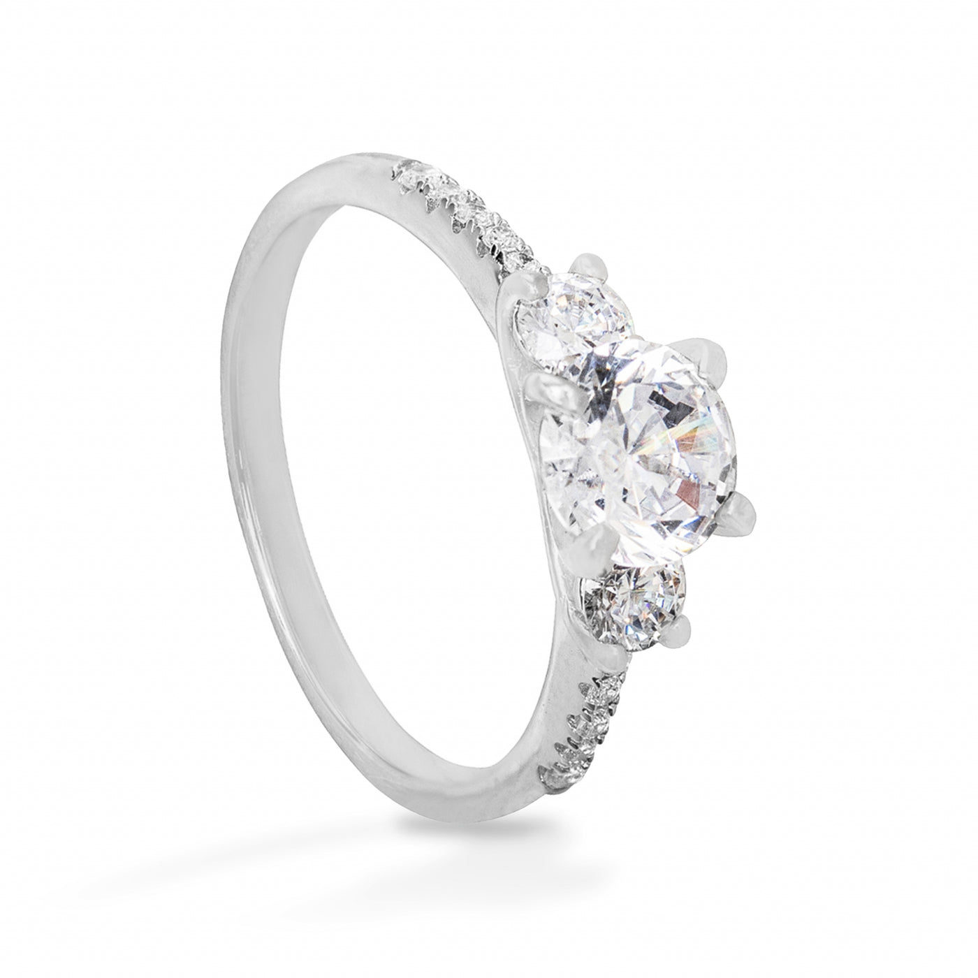 Elodie Simple Solitaire Pave - Ring