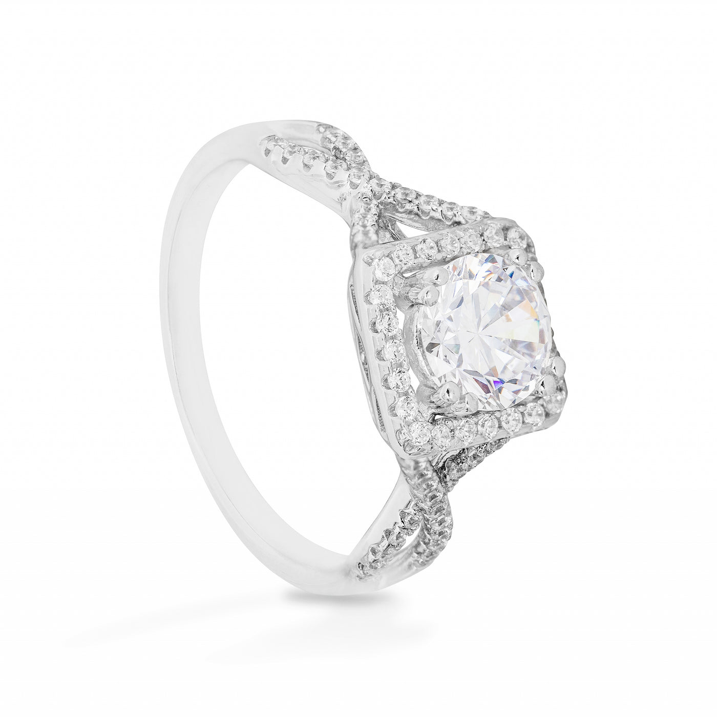 Camille Croisé B Solitaire Pave - Bague