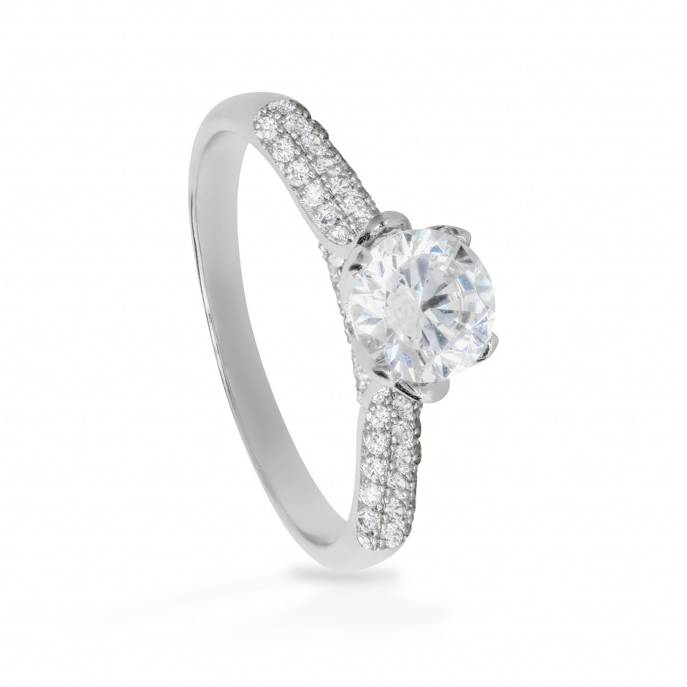 Elodie Grand Solitaire Pavé - Bague