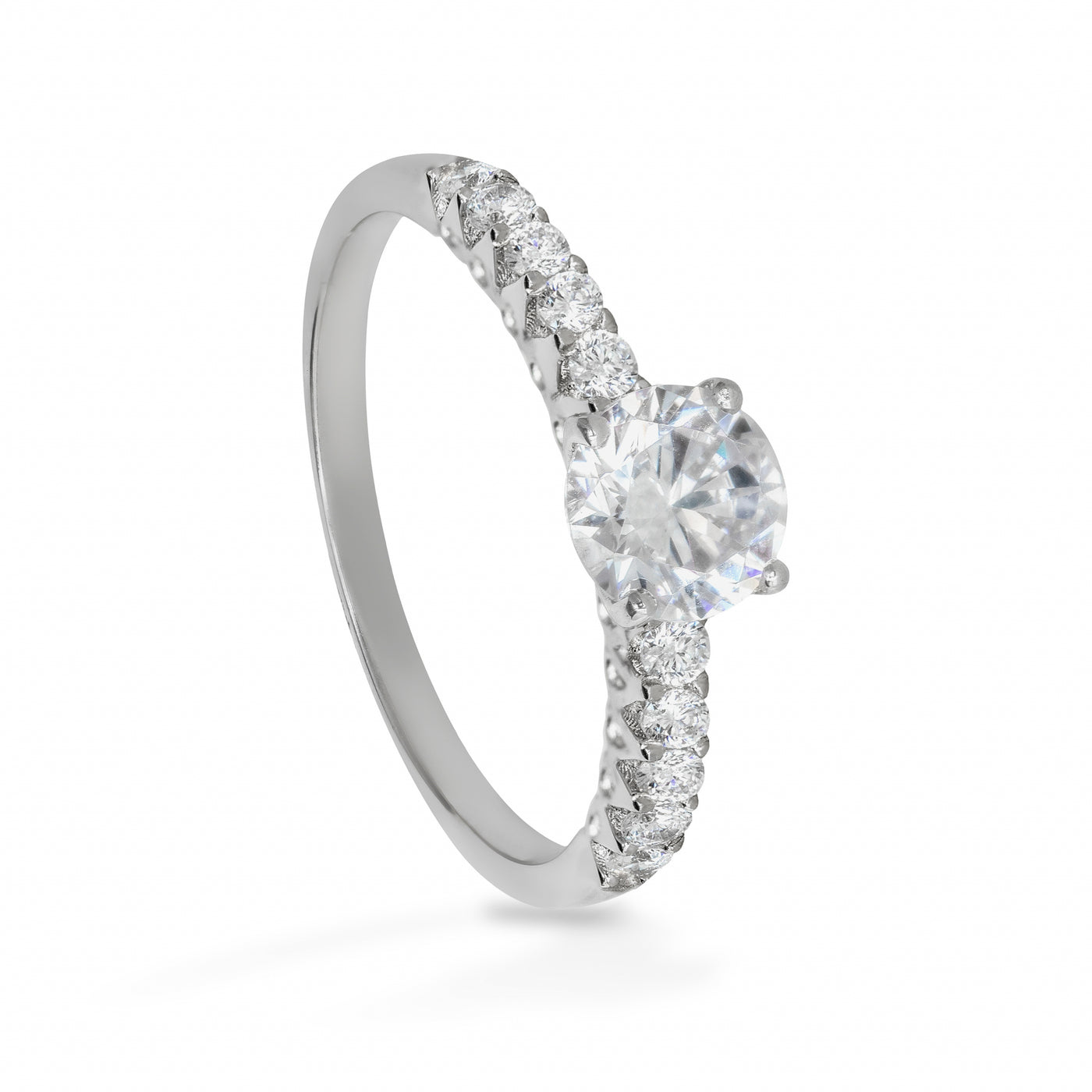 Victoire Mid Solitaire Pavé - Bague