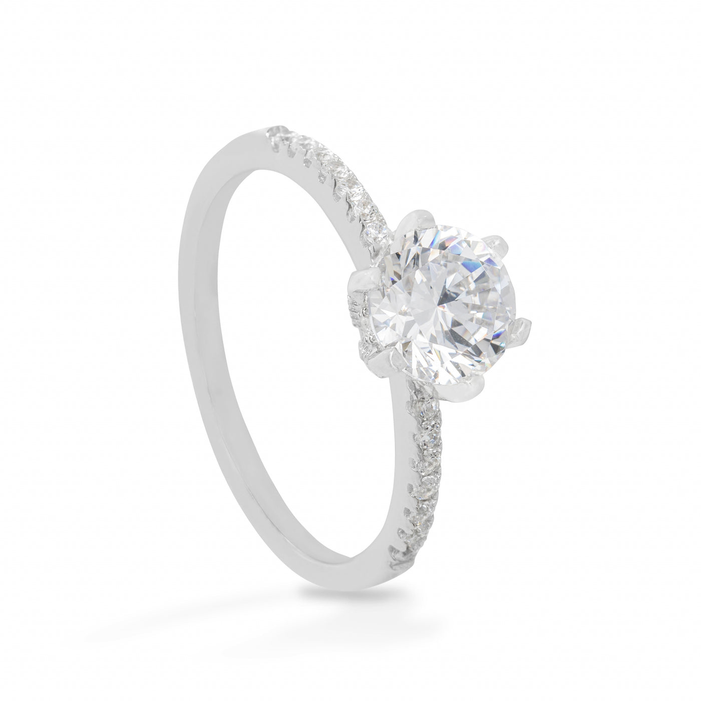 Elodie Single Solitaire Pave - Ring