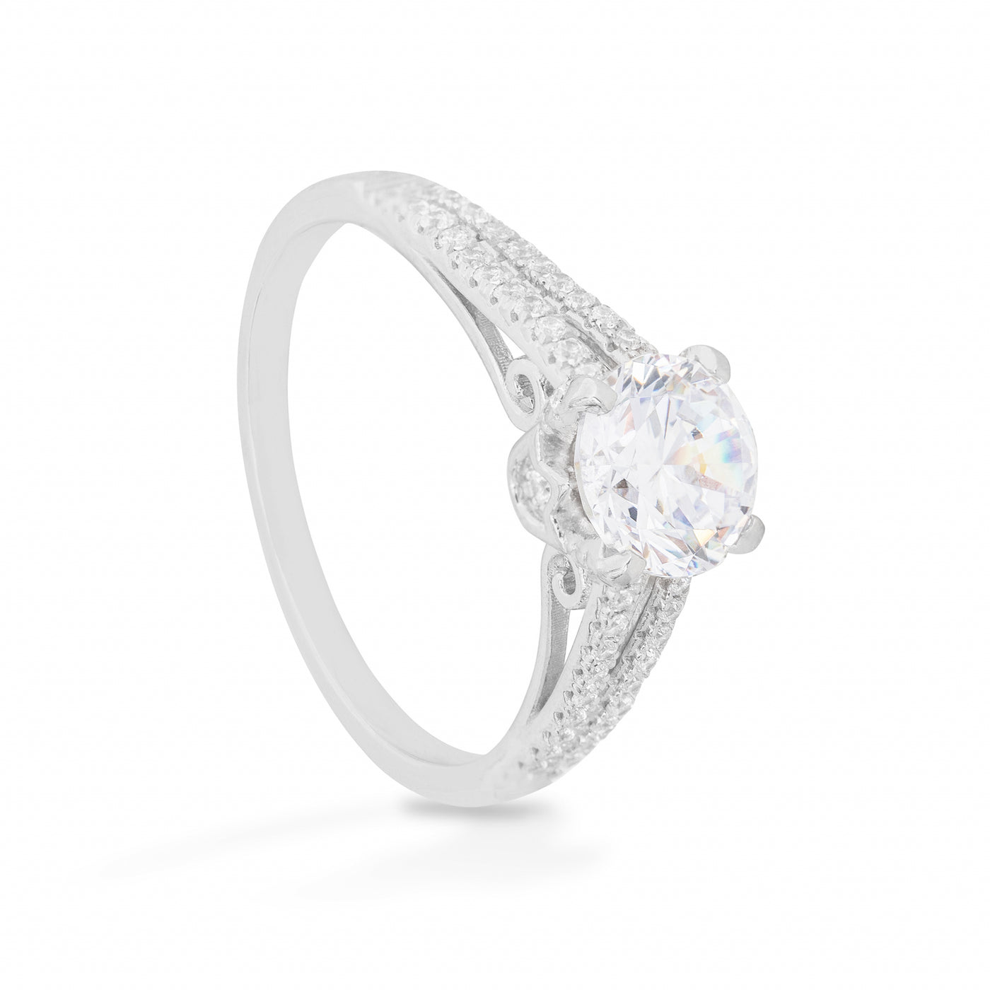 Margaux Rosed Solitaire Pave - Ring