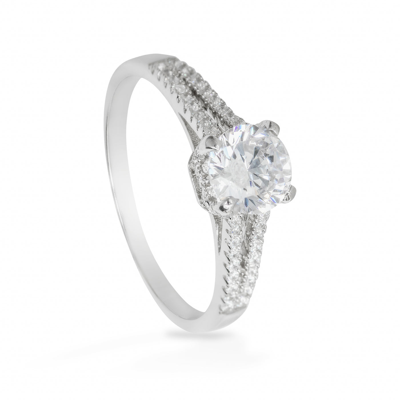 Margaux Double Solitaire Pave Ring