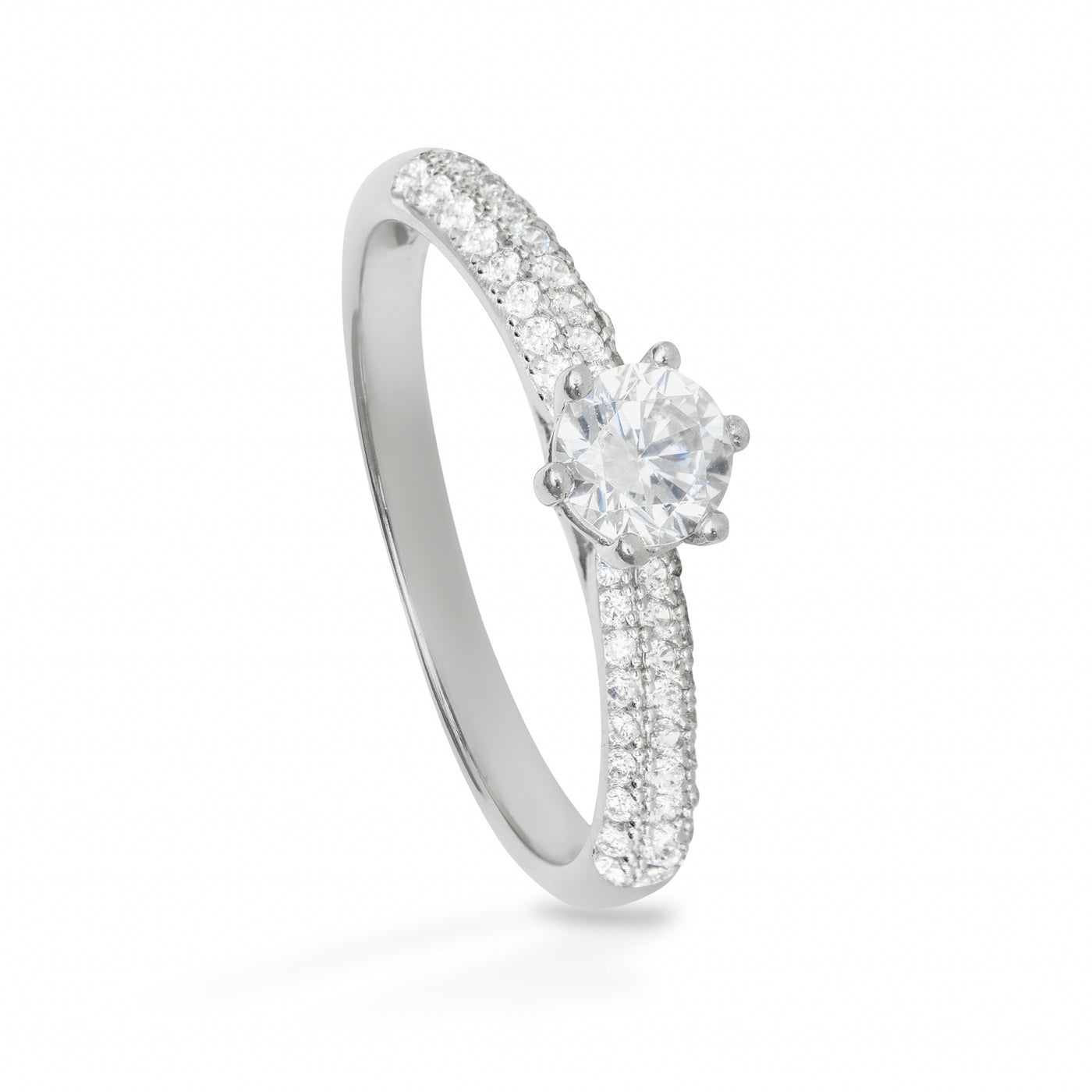 Elodie Petit Solitaire Pave - Ring