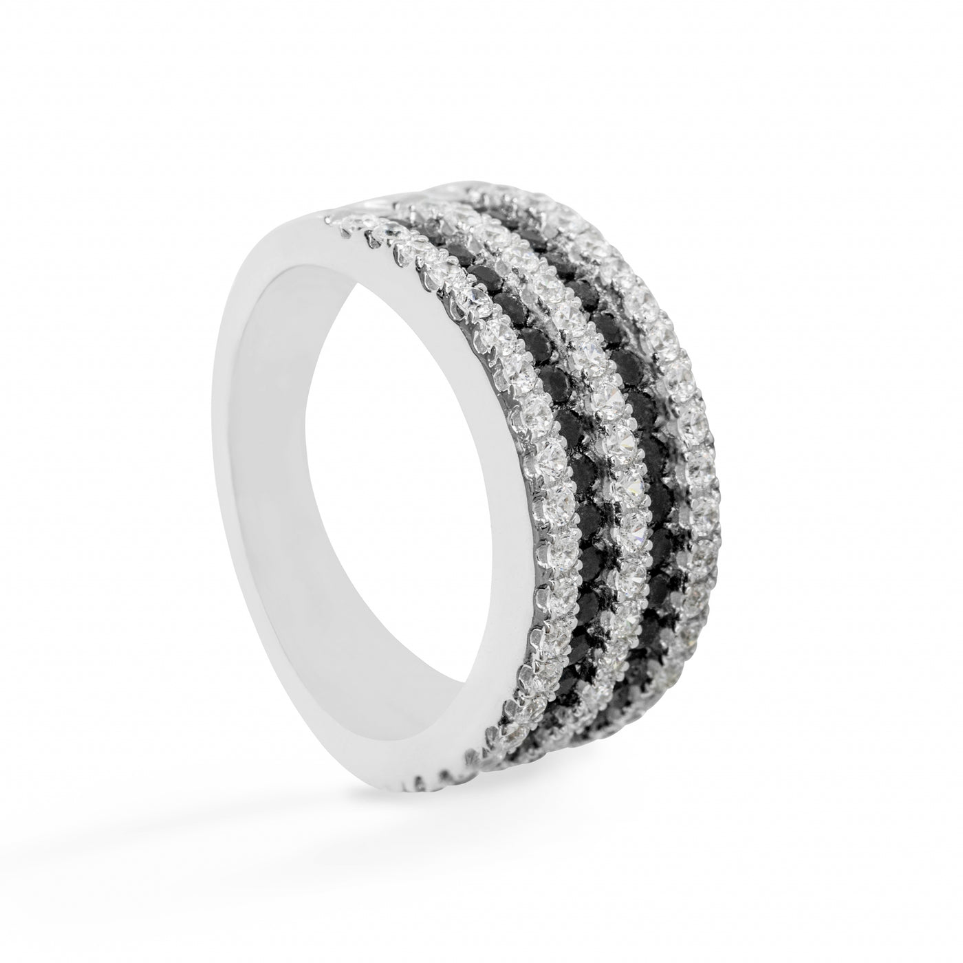 Elise Black and White Pave - Ring