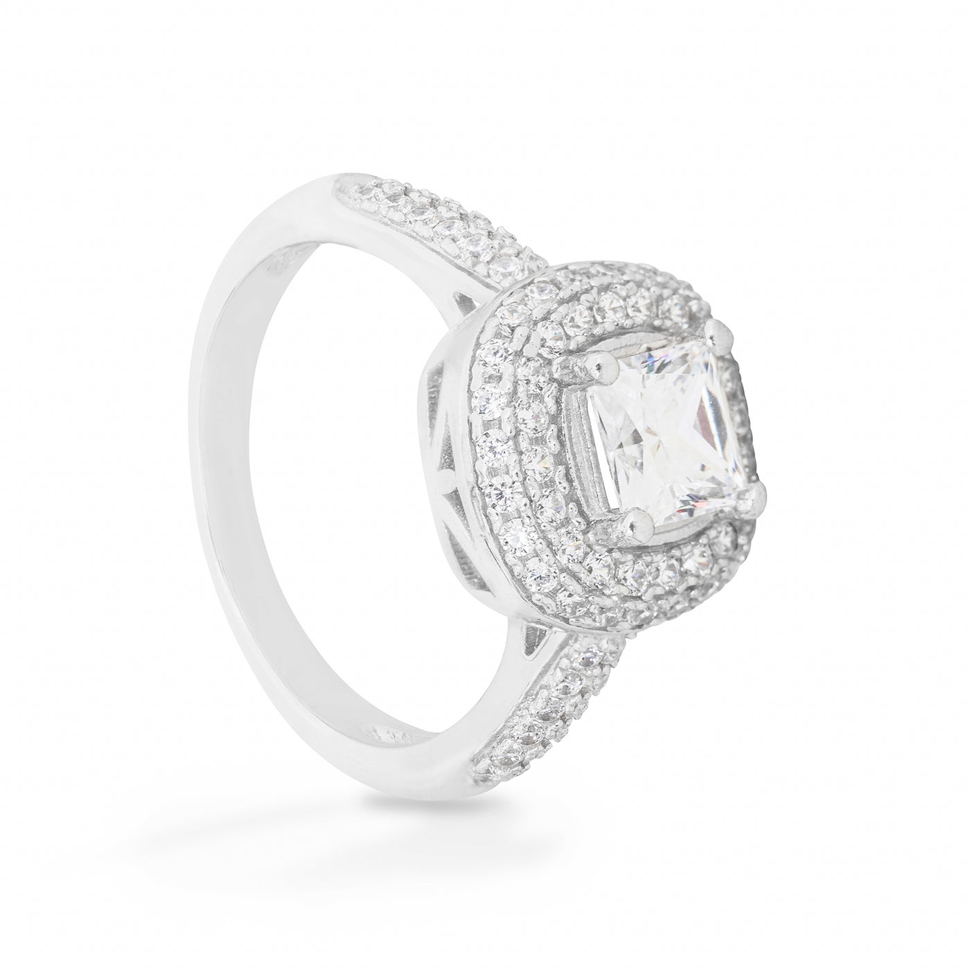 Camille Prong Pave Solitaire - Bague