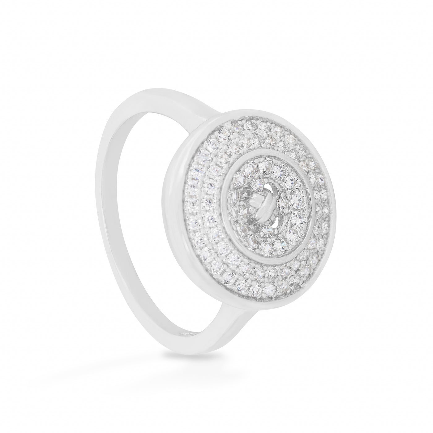 Agathe Croix Circulaire Pavée - Bague