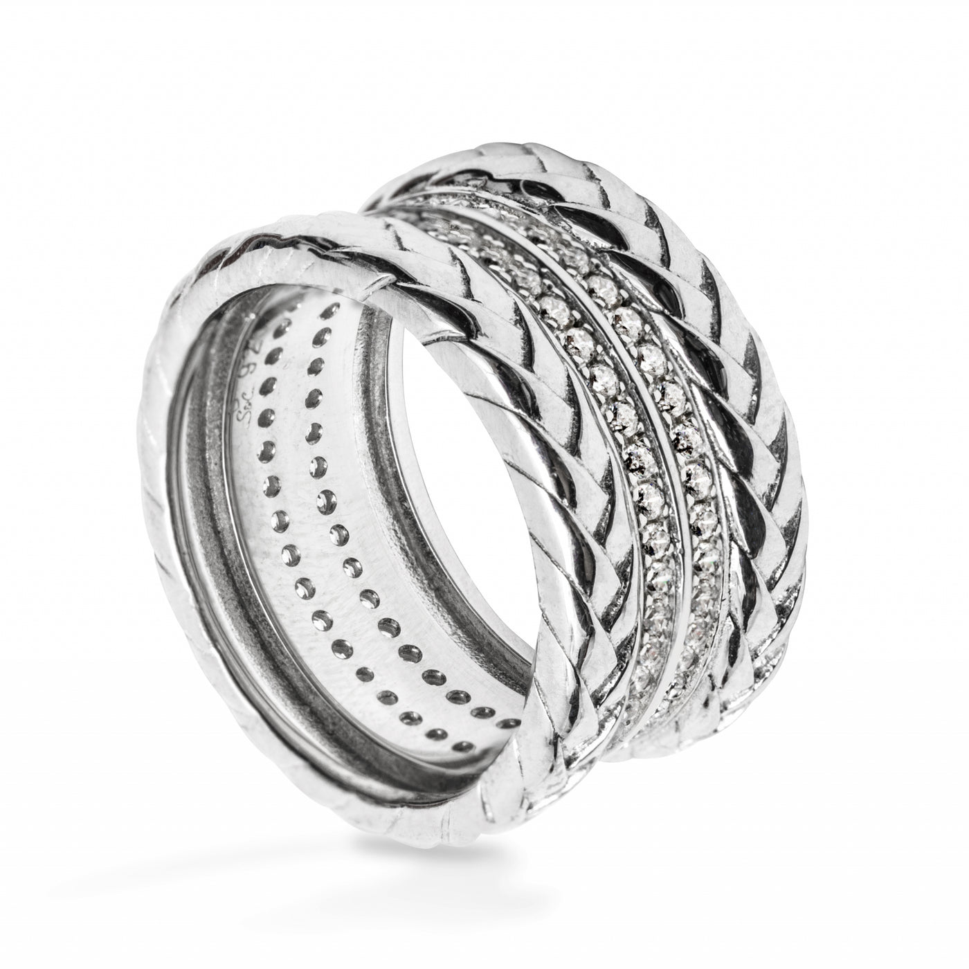 Carved Chain Pave - Ring