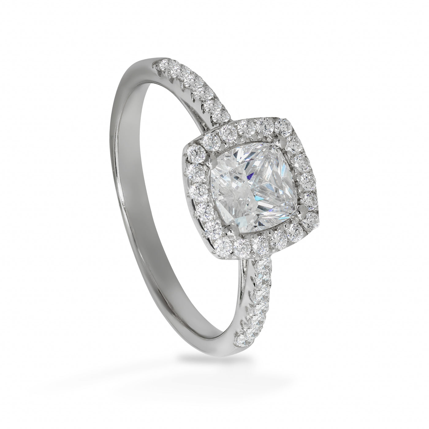 Camille Simple Solitaire Pavé - Bague