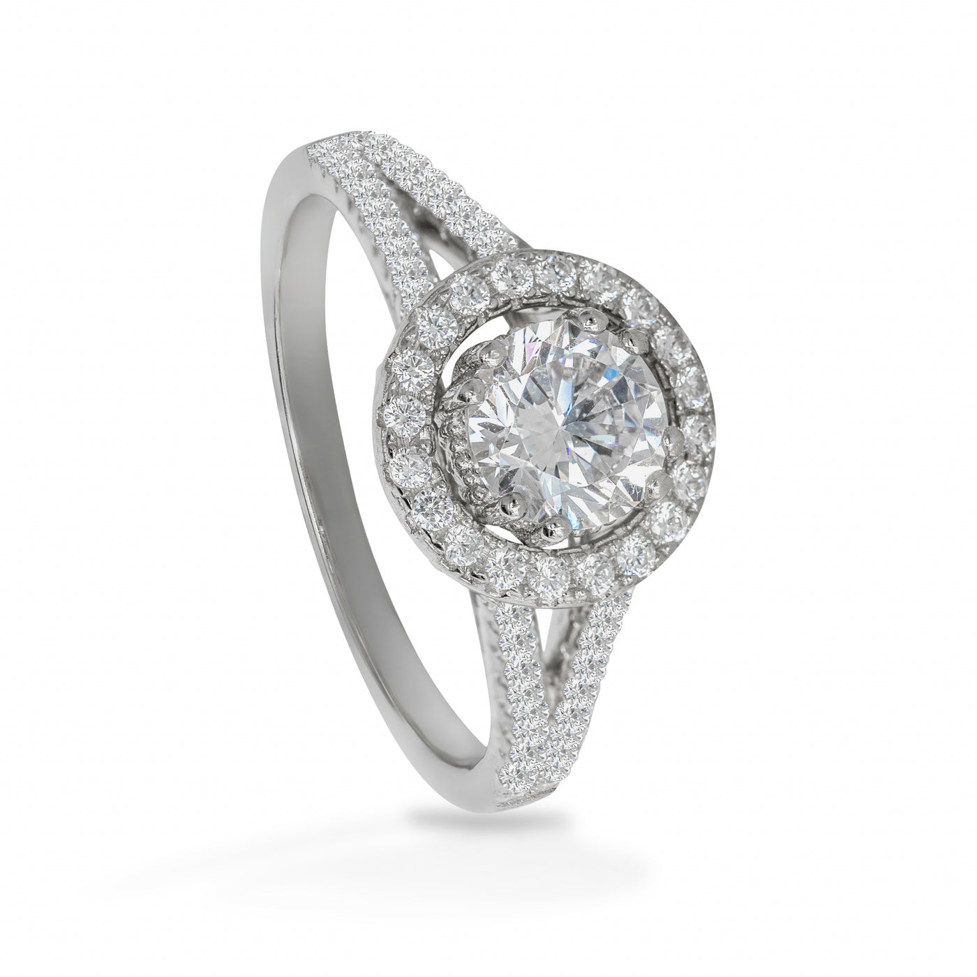 Agathe Paralel B Solitaire Pavé - Bague