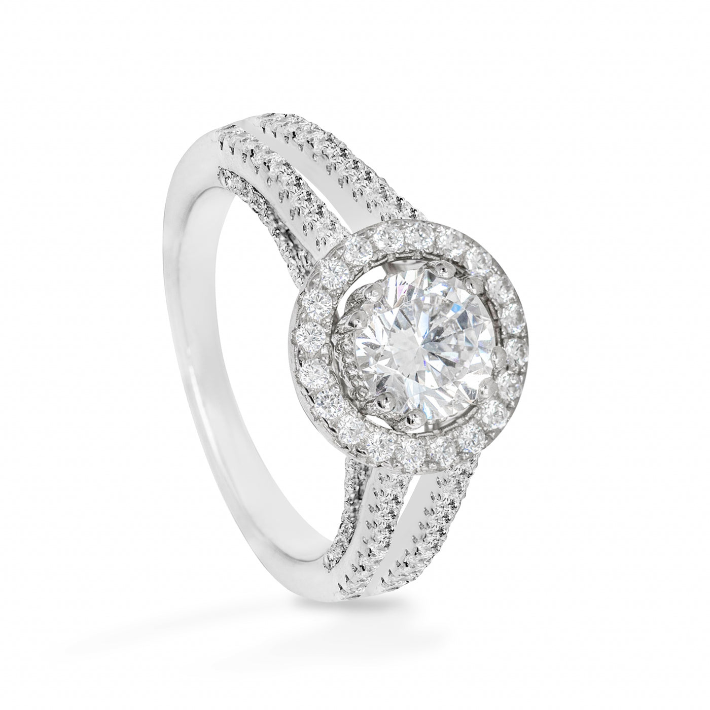 Agathe Paralel Solitaire Pave - Ring