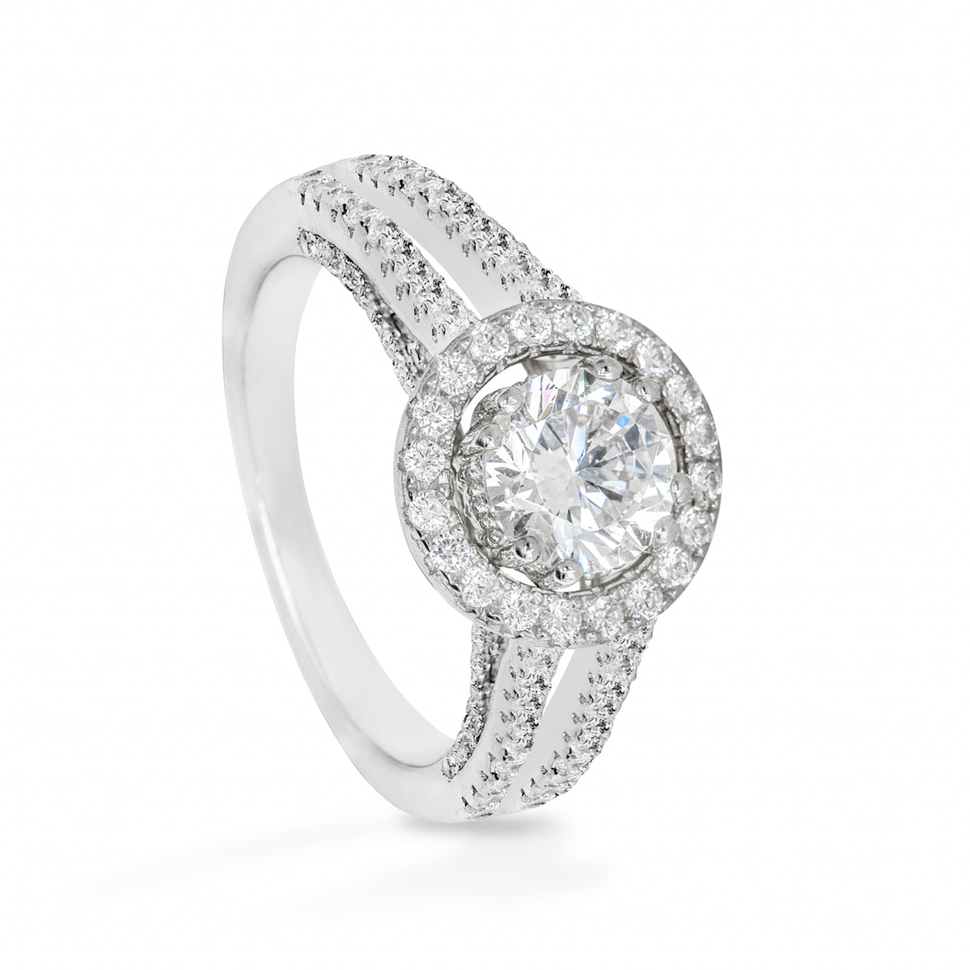 Agathe Paralel Solitaire Pave - Bague