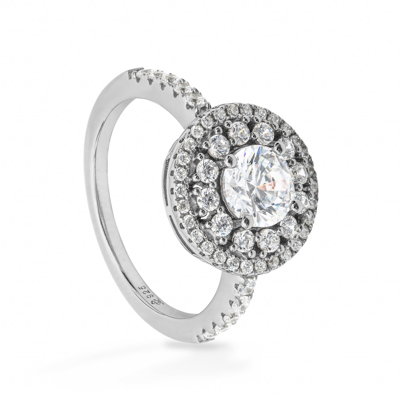 Agathe Double Solitaire Pave - Ring