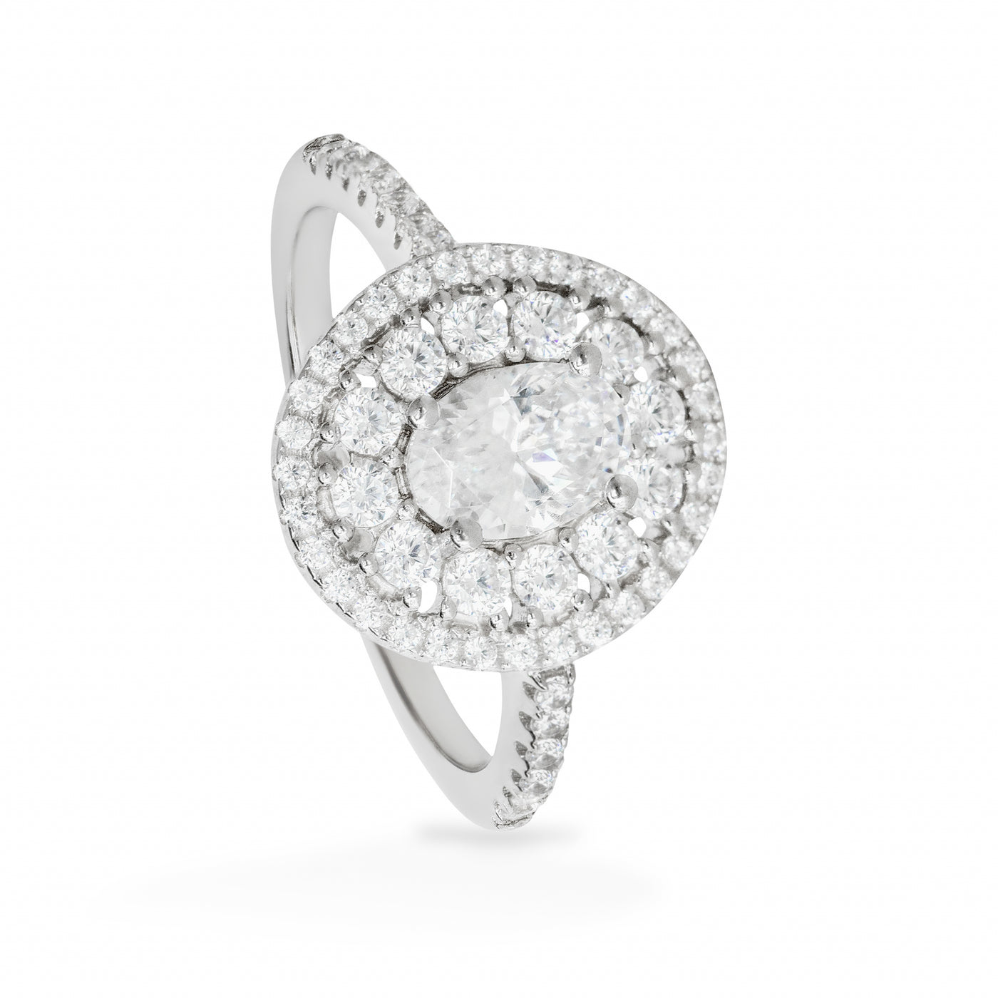 Agathe Double Solitaire Pave - Ring