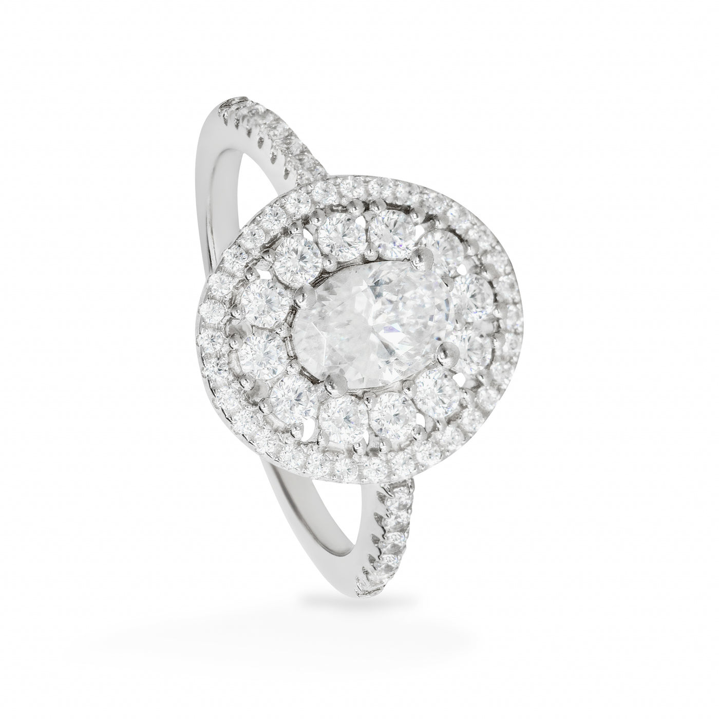Agathe Double Solitaire Pavé - Bague
