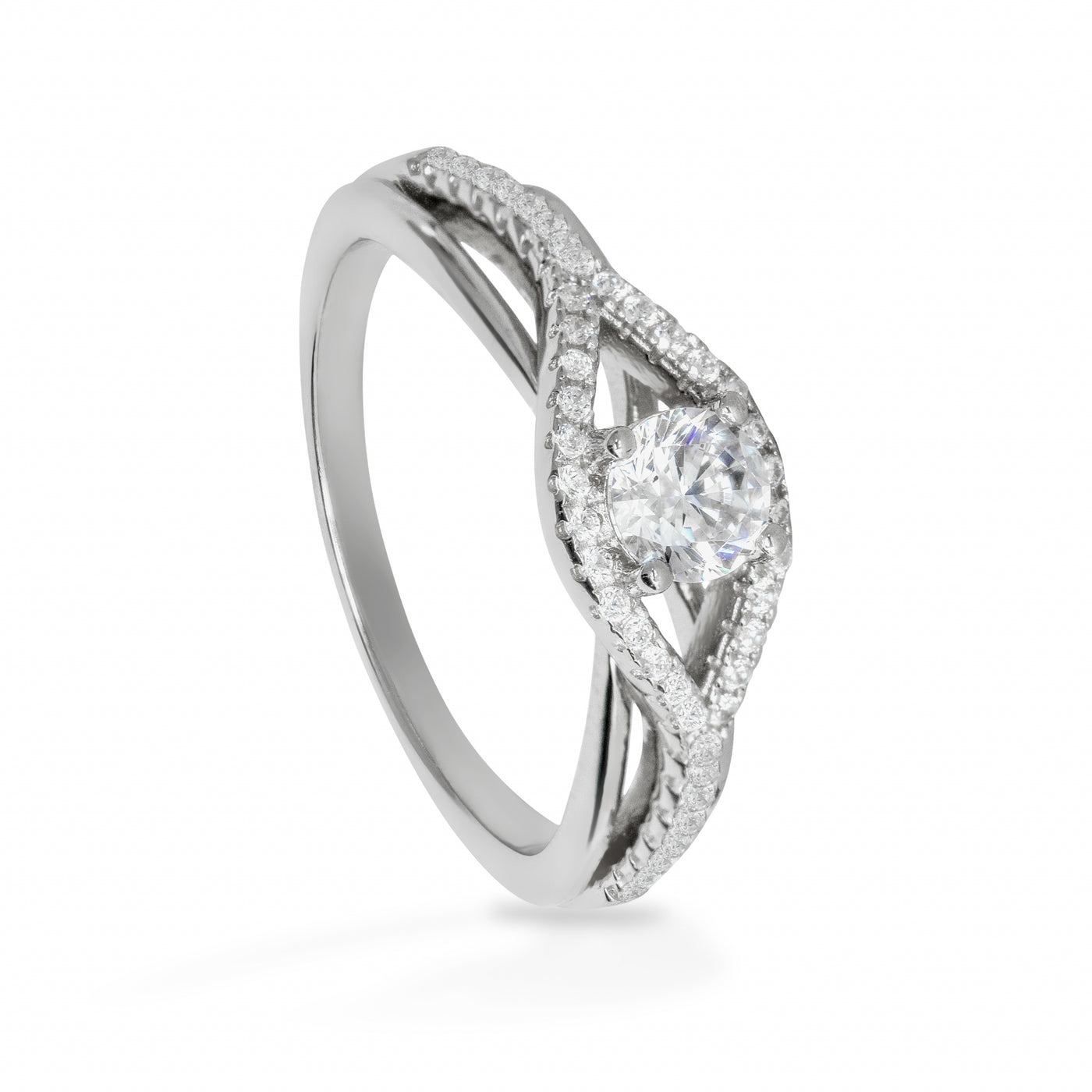 Maëlys Intertwined Solitaire Pave - Ring
