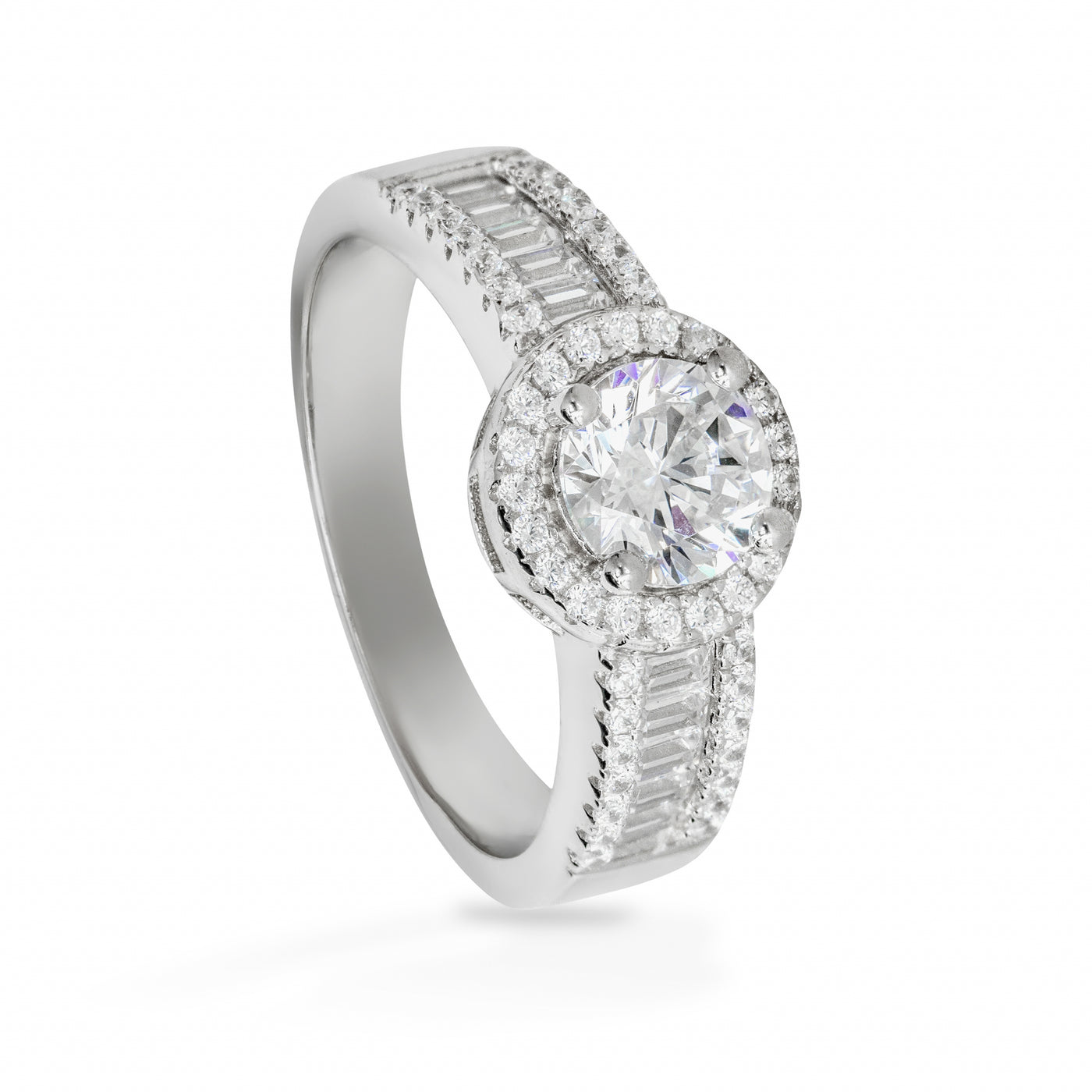 Salomé Rounded Solitaire Pave - Ring